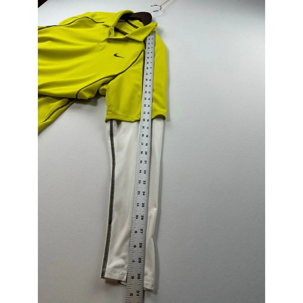 Nike Golf Dri-FIT UV Long Sleeve Layered Look Polo Shirt Men's Size Small Yellow